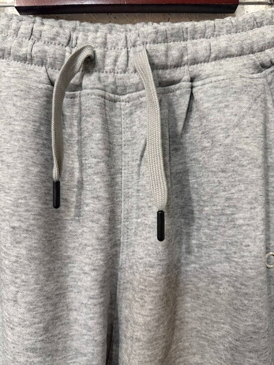 Gray Jogger Sweatpants Women Size L Athletic Lounge Minimal Logo - Picture 5 of 8